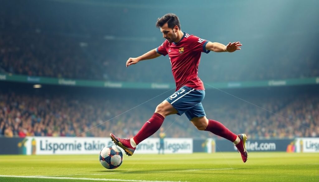 Гения футбольной техники: ломающееся движение и стиль ударa - иллюстрация